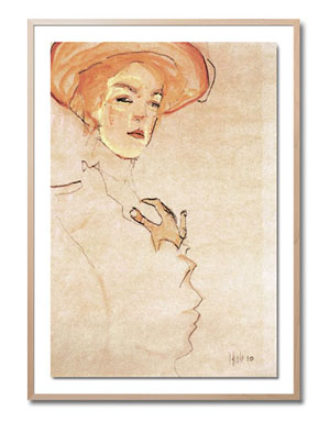 Dama con sombrero naranja - Egon Schiele