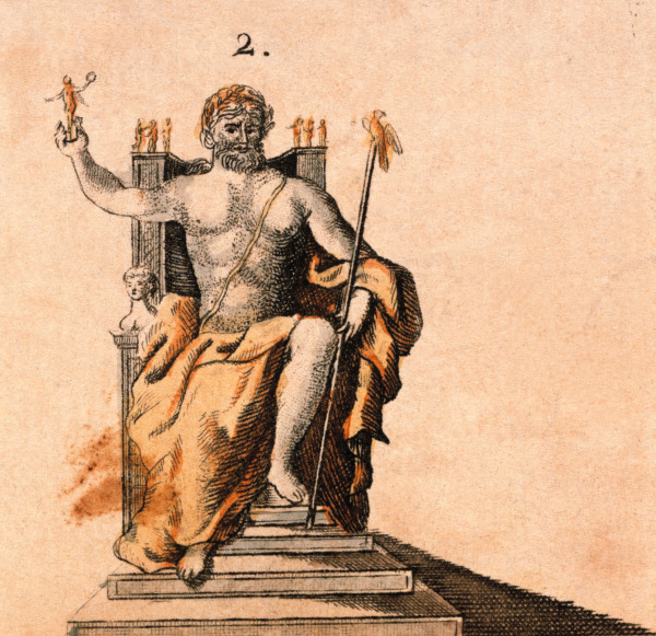 Olympia , Zeus by Phidias - Bertuch en reproducción impresa o copia al óleo  sobre lienzo.