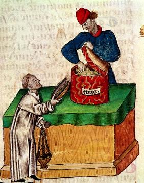 Ms Lat 993 fol.104r Incense seller, from ''Tractatus de Herbis''