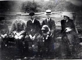 James and Lytton Strachey with Thoby, Adrian and Virginia Stephen in Fritham, Hampshire