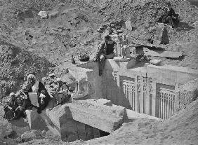 Auguste Mariette (1821-81) seated on a mastaba during excavations at Saqqara, from ''Voyahe dans la 