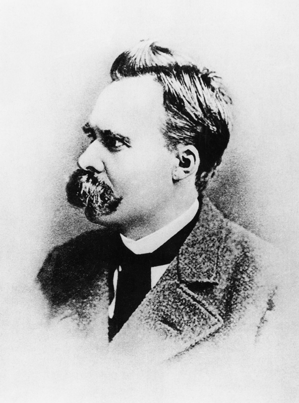 Friedrich Wilhelm Nietzsche in 1883, illustration from ''Nietzsche'' by Daniel Halevy (b/w photo)  de German Photographer