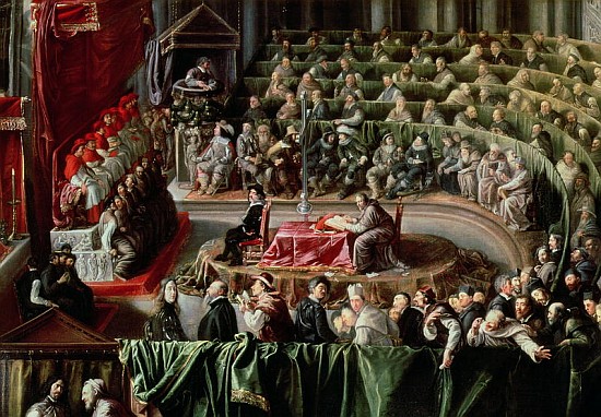 Trial of Galileo, 1633 (detail of 2344) de Italian School