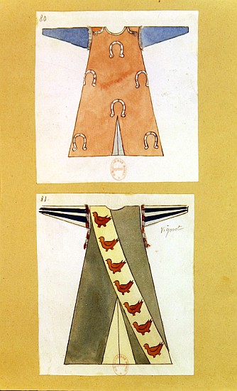 Costume designs for the role of Tannhauser in the opera ''Tannhauser'', de Richard Wagner
