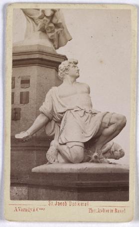 Basel: St. Jacob Monument, stone thrower