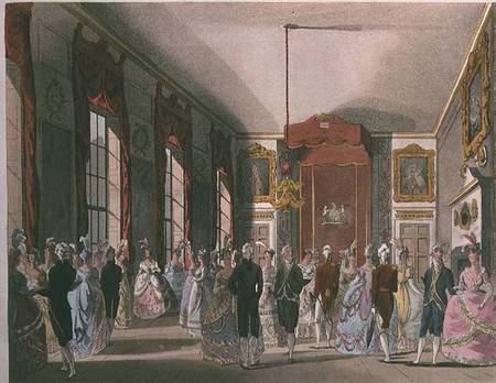 Drawing Room, St. James's, from Ackermann's 'Microcosm of London' de A.C. Rowlandson