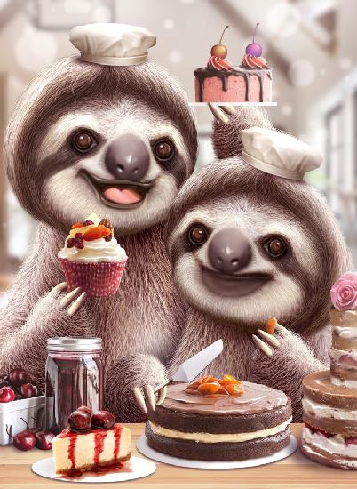 SLOTH BAKING CAKES