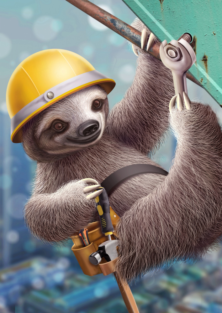 SLOTH CONSTRUCTION WORKER de Adam Lawless