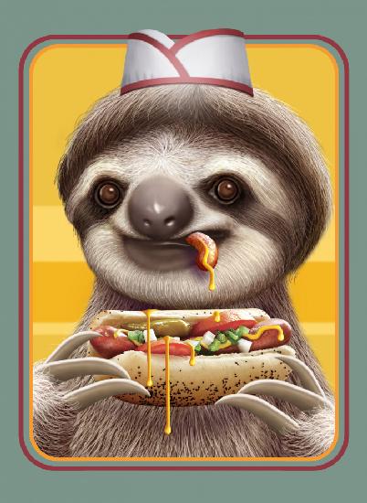 SLOTH SELLING HOTDOGS