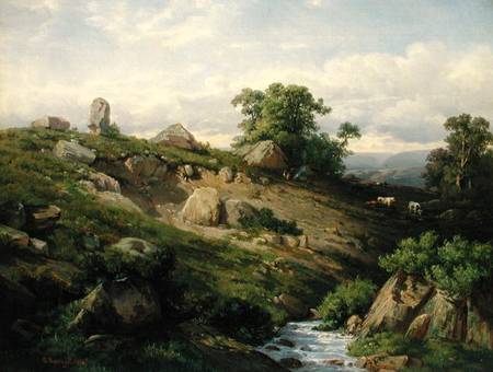 Valley Slope with Rock Fall de Adolf Mosengel