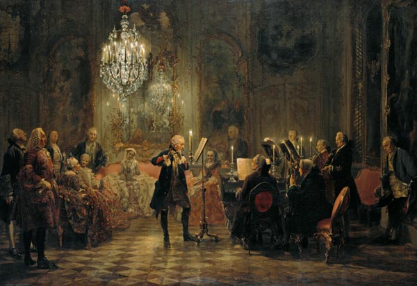 Concierto de Flauta de Federico el Grande en Sanssouci de Adolph Friedrich von Menzel