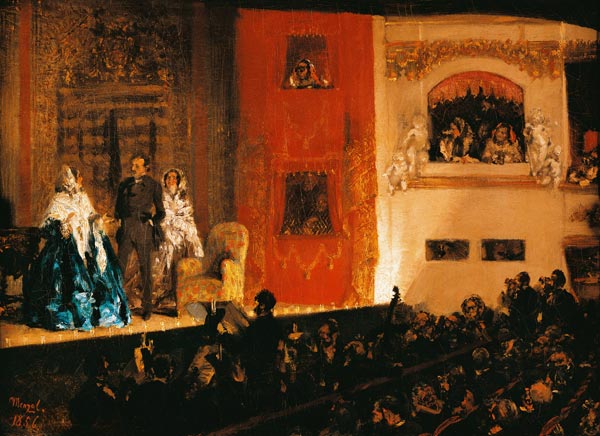 A.v.Menzel, Théâtre du Gymnase in Paris de Adolph Friedrich von Menzel