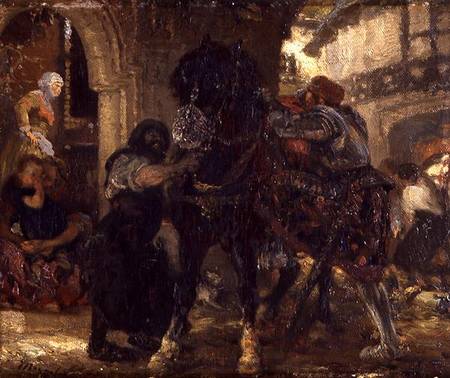 The Knight in the Smithy de Adolph Friedrich Erdmann von Menzel