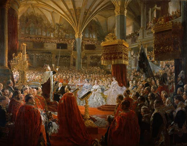 The Coronation of King William I in Koenigsberg in 1861, c.1861/65 de Adolph Friedrich Erdmann von Menzel