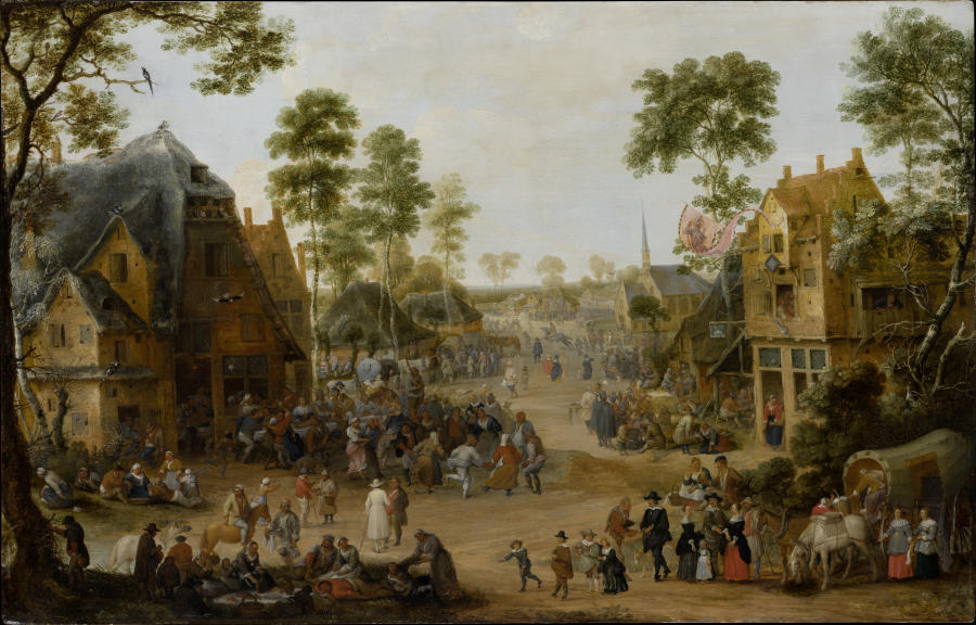 Village Church Festival de Adriaen van Stalbemt