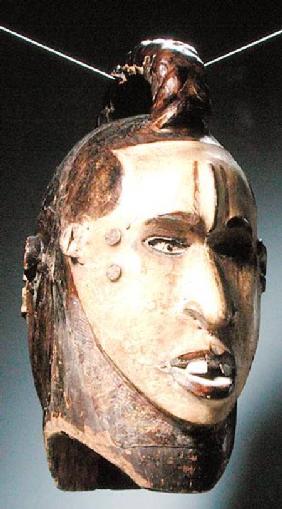 Double-Faced Helmet Mask, Ejagham Culture, from Nigeria or Cameroon (wood, skin, nails & bones)