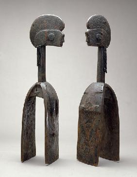 Male and female Waja masks, from Upper Benue River, Nigeria, 1850-1950