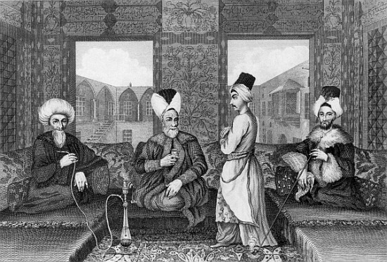 Ottoman Dignitaries, originally from ''Voyage to Mount Libanus'' Dandini, c.1680, illustrated in ''G de (after) English School