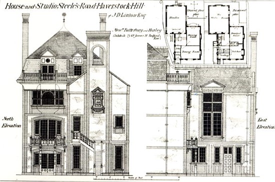 House and Studio, Steele''s Road, Haverstock Hill, from ''The Building News'',9th February 1877 de (after) English School
