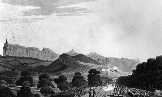 Part of the British Army forming before Port Louis; engraved by I. Clark de (after) English School