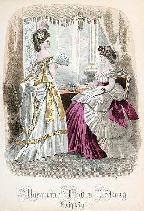 Two Ladies, fashion plate from the ''Allgemeine Moden-Zeitung'', Leipzig