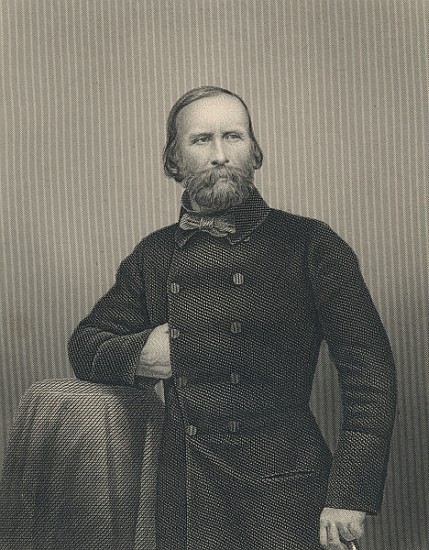 Giuseppe Garibaldi; engraved by D.J Pound de (after) Italian Photographer