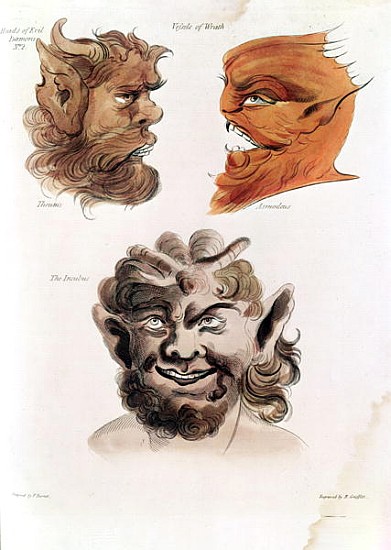 Heads of Evil Demons: Theumis, Asmodeus and The Incubus, illustrations from ''The Magus'', pub. 1801 de (after) Francis Barrett