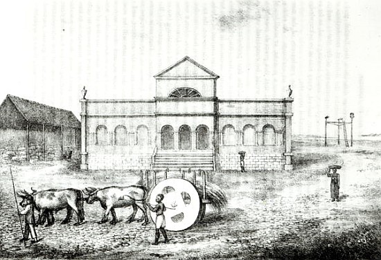 The Rio Exchange, a Public Trapiche, a Grass Wagon and the Gallows, illustration from ''A History of de (after) James Henderson