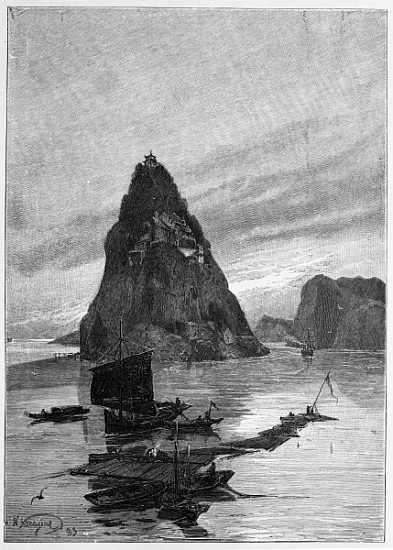 Rock of the Little Orphan on the Yangtze River de (after) Nikolay Karazin