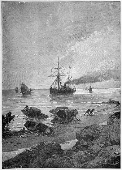 The steamship Vladivostok on the Yangtze River, part of the Tsarevich''s ''Eastern Journey'' de (after) Nikolay Karazin