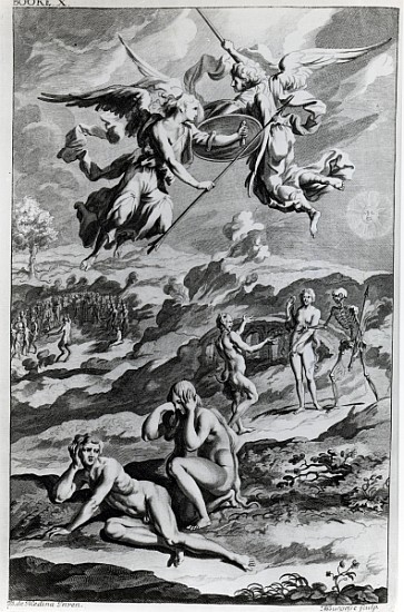 Adam and Eve after the Fall, illustration from John Milton''s ''Paradise Lost''; engraved by Michael de (after) Sir John Baptist de Medina