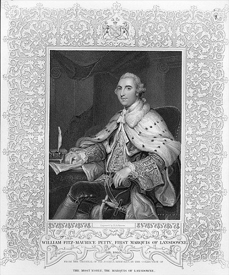 William Fitz-Maurice Petty, First Marquis of Lansdowne; engraved by H. Robinson de (after) Sir Joshua Reynolds