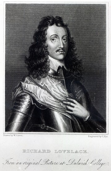 Richard Lovelace, drawn by W. Green and ; engraved by Charles Pye de (after) William Dobson