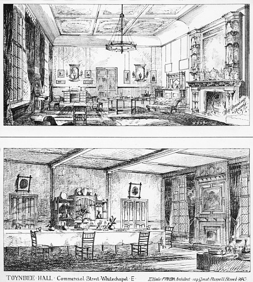 Interior of Toynbee Hall de (after) William H Atkin-Berry