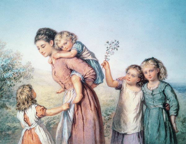 A Mother with her Children de Agnes Nicholl