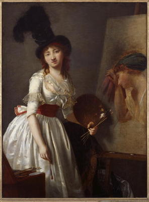 Portrait of a female painter, pupil of David (oil on canvas) de Aimee Duvivier