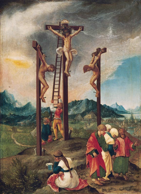 Christ at the cross between the two Schächern de Albrecht Altdorfer