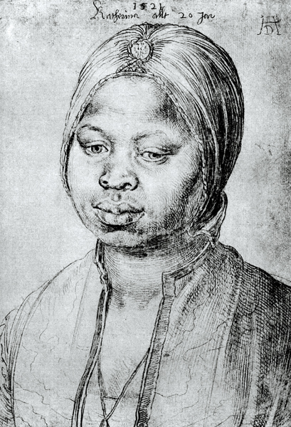 Portrait of Catherine, the Mulatta of the Portuguese Bradao, 1521 (engraving) de Alberto Durero