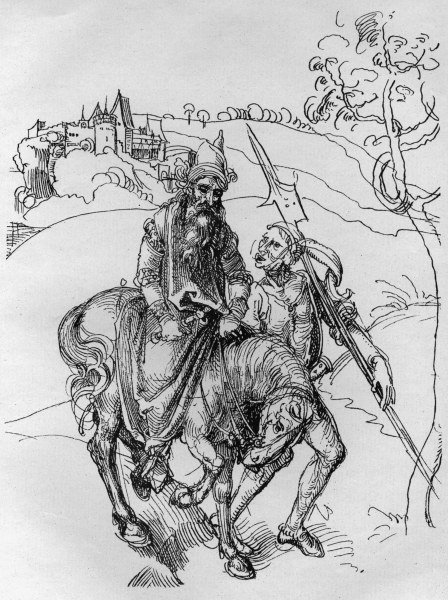 A.Dürer, Blind Horseman / Draw./ c.1490 de Alberto Durero