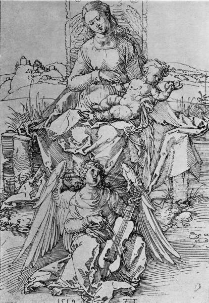 A.Dürer, Madonna & Child on Grassy Bench de Alberto Durero