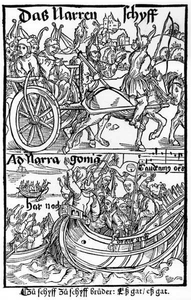 Brant, Ship of Fools / Woodcut / Dürer de Alberto Durero