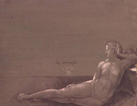 Reclining female nude de Alberto Durero