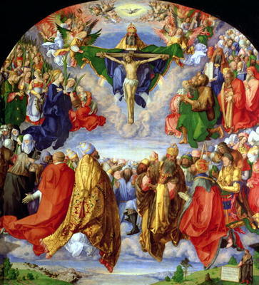 The Landauer Altarpiece, All Saints Day, 1511 (oil on panel) (detail of 267662) de Alberto Durero