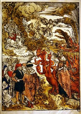 St. John in the desert, 1498 (colour woodcut)