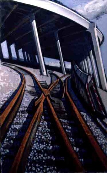 Tracks, 1986 (tempera on canvas)  de Alek  Rapoport