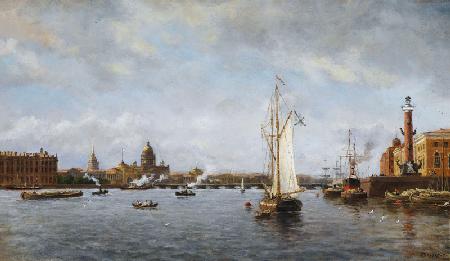 View of the Neva at the Vasilyevsky Island