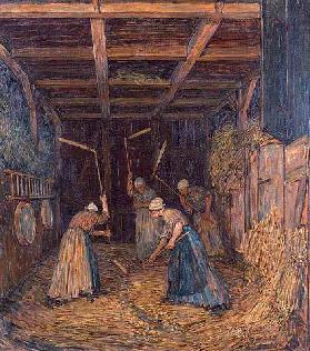 Drescherinnen in the threshing floor