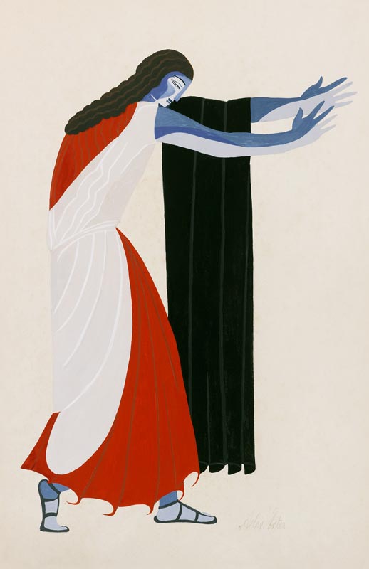 Costume design for the play "Seven Against Thebes" by Aeschylus de Alexandra Exter
