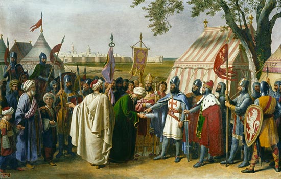 Count of Tripoli accepting the Surrender of the city of Tyre in 1124 de Alexandre-Francois Caminade