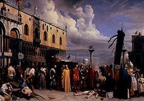 The burial Tizians during the plague in Venice 157